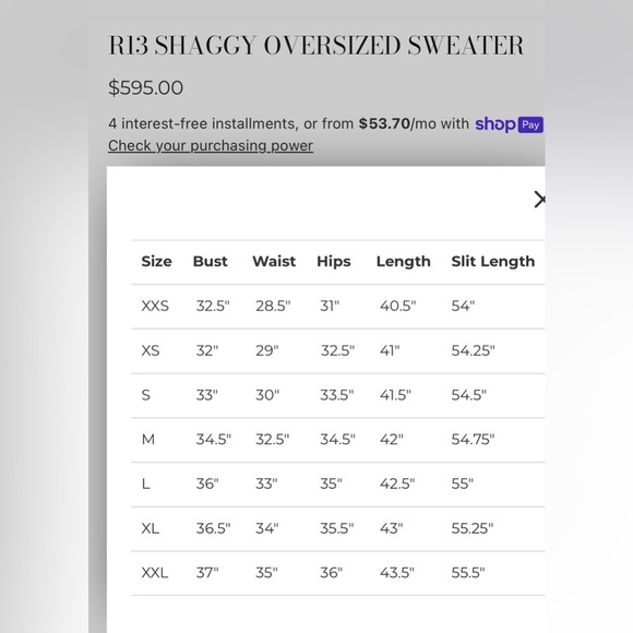 R13 women 100% extrafine merino wool shaggy oversized sweater NWT - Picture 8 of 8